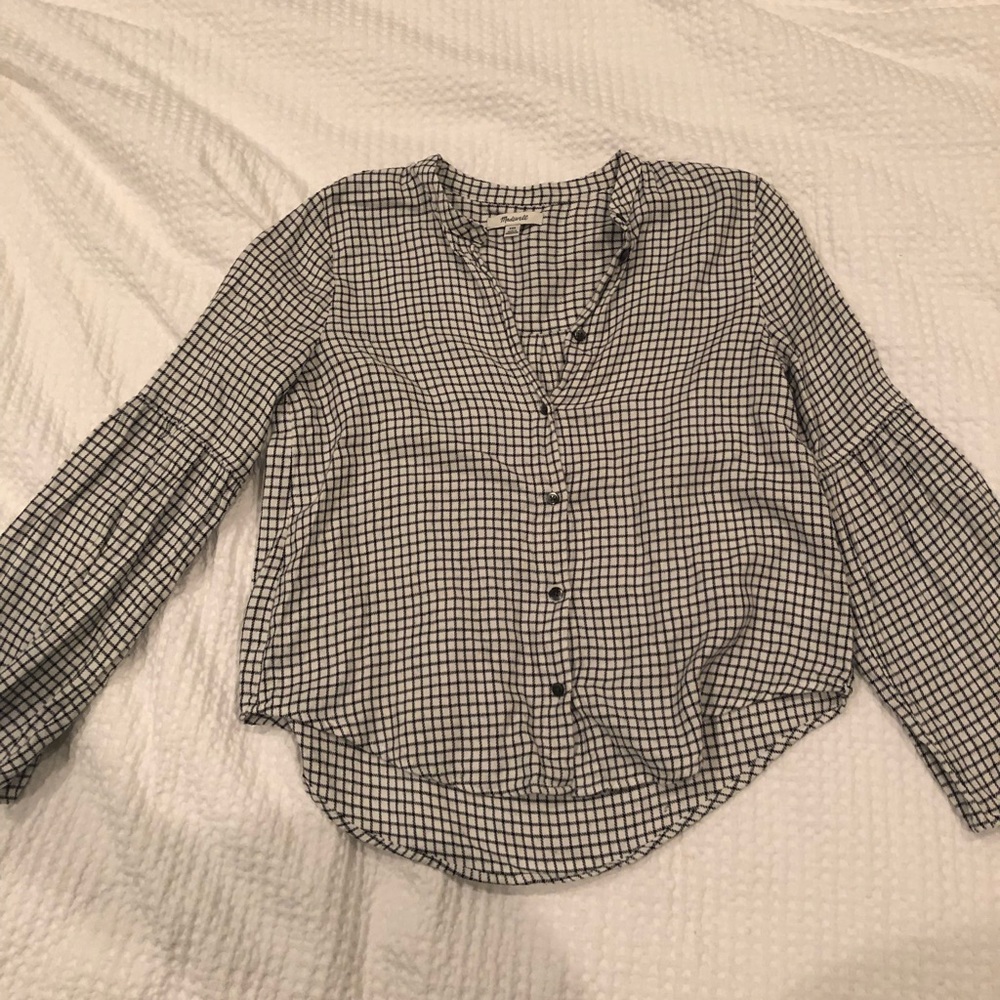 Madewell button up bell sleeve top